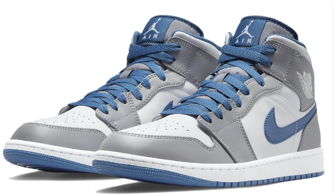 Air Jordan 1 Mid 'Cement Grey True Blue' DQ8426-014 | Cobalt Geometry