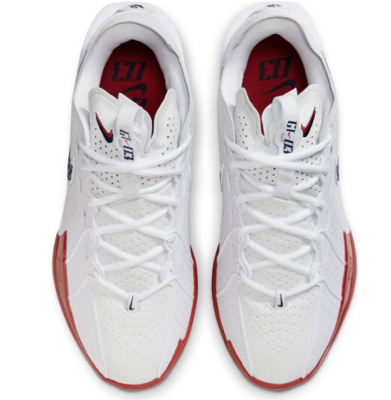 Nike Air Zoom GT Cut 3 EP White Black Red | Accent Playbook