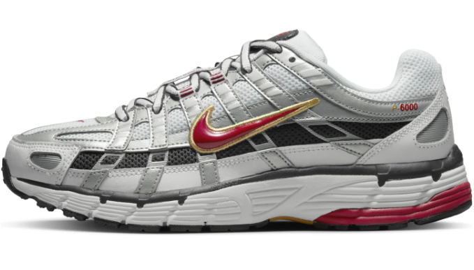 Women's Nike P-6000 CNPT 'Metallic Silver / Red' | Silver Signal
