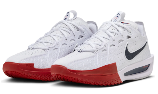 Nike Air Zoom GT Cut 3 EP White Black Red | Accent Playbook